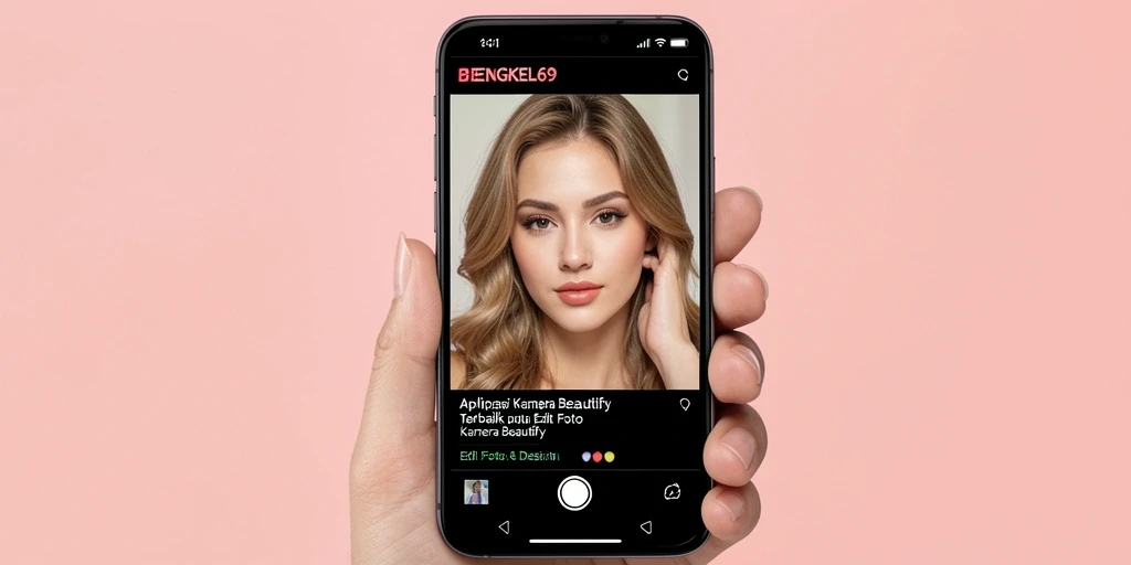 Antarmuka aplikasi BENGKEL69 dengan fitur Kamera Beautify.