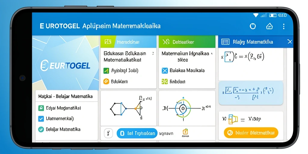 Antarmuka aplikasi EUROTOGEL yang interaktif untuk Belajar Matematika.