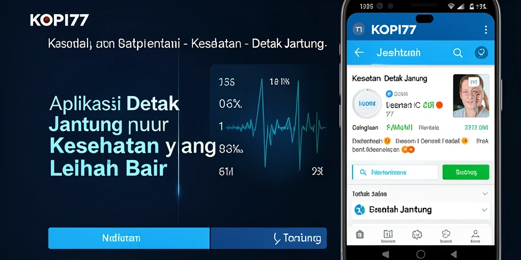 Antarmuka KOPI77 yang simpel dan informatif untuk pemantauan detak jantung.