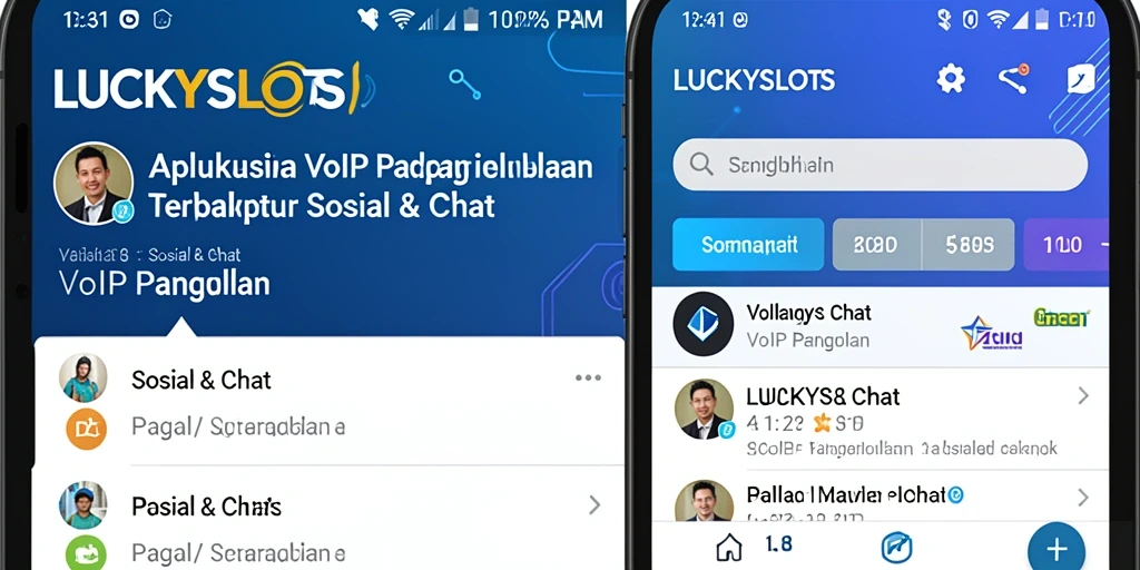 Tampilan antarmuka aplikasi LUCKYSLOTS untuk VoIP Panggilan.