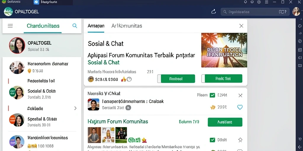 Antarmuka OPALTOGEL menampilkan fitur Forum Komunitas yang menarik dan interaktif.