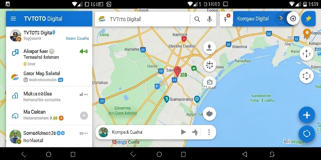 Tampilan antarmuka utama aplikasi Kompas Digital TVTOTO.