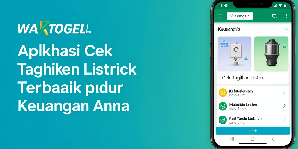 Tampilan antarmuka WAKTOGEL dengan fitur cek tagihan listrik.
