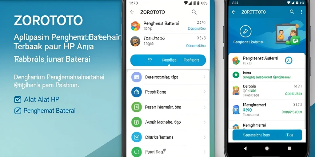Tampilan antarmuka ZOROTOTO dengan fitur penghemat baterai yang intuitif.